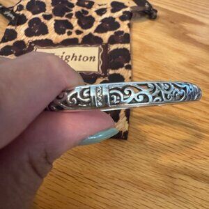 Brighton Viewpoint Hinged Silver Tone Bangle Bracelet